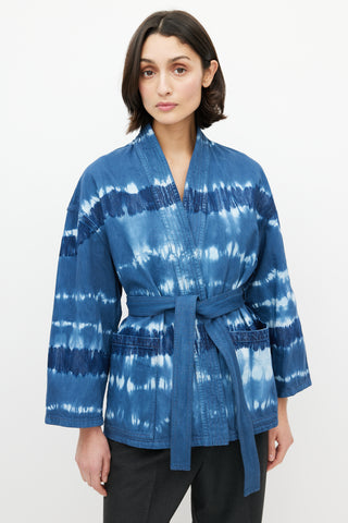 Dior Blue Tie Dye Wrap Jacket