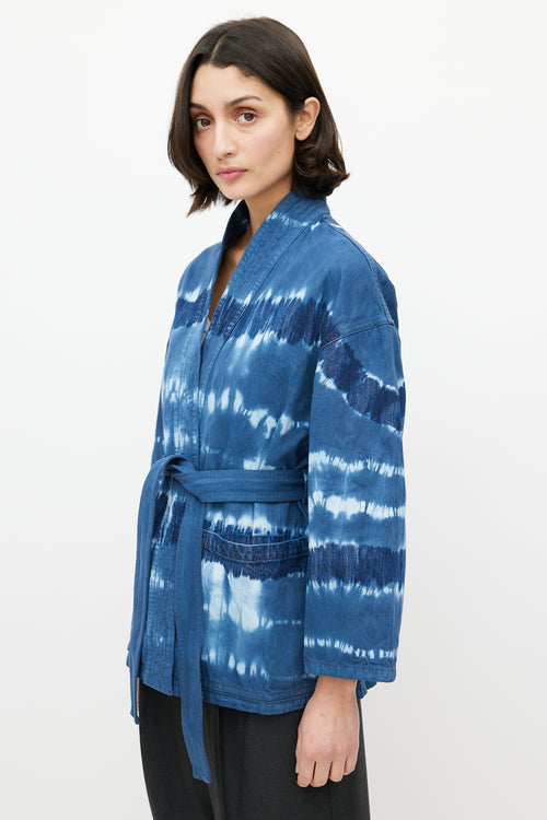 Dior Blue Tie Dye Wrap Jacket