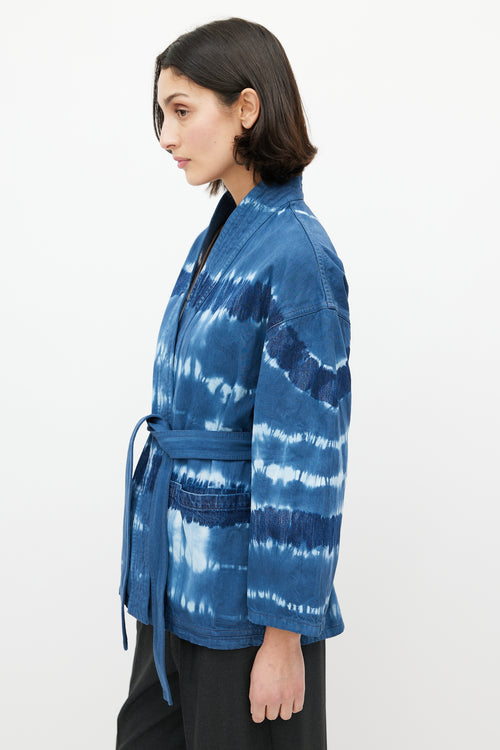 Dior Blue Tie Dye Wrap Jacket