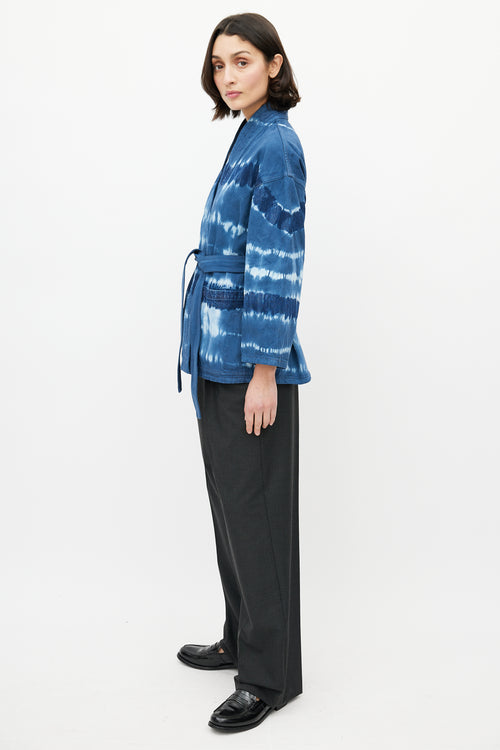 Dior Blue Tie Dye Wrap Jacket