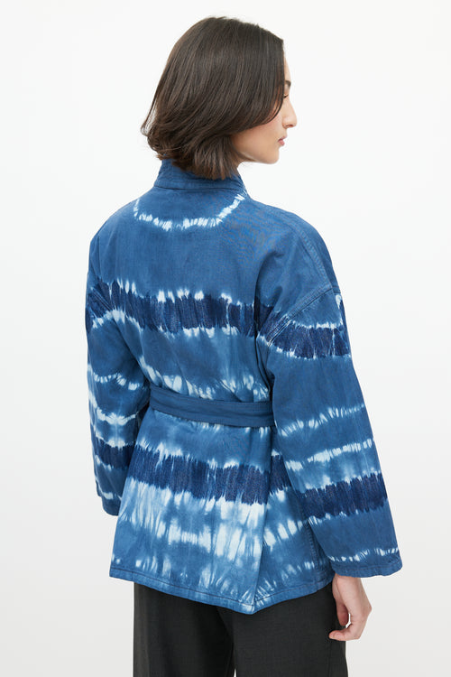 Dior Blue Tie Dye Wrap Jacket