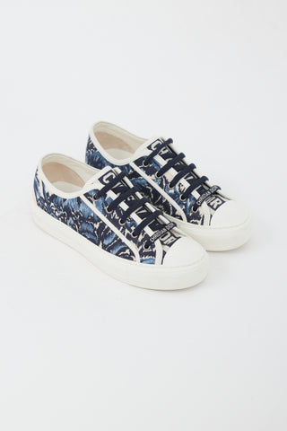 Dior Blue 
White Printed Low Sneaker