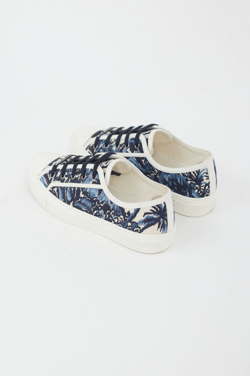 Dior Blue 
White Printed Low Sneaker