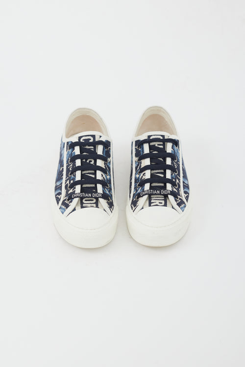 Dior Blue 
White Printed Low Sneaker