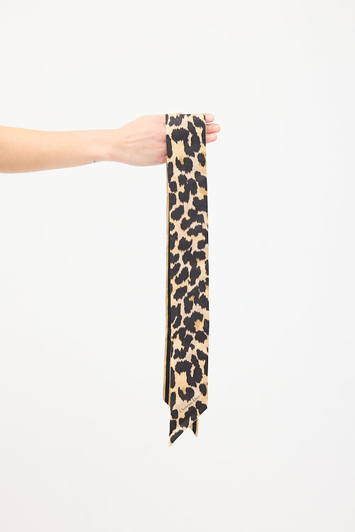 Dior Brown 
Black Silk Printed Twill Scarf