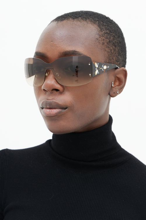 Dior Brown ETHNIDIOR2 Jewel Shield Sunglasses