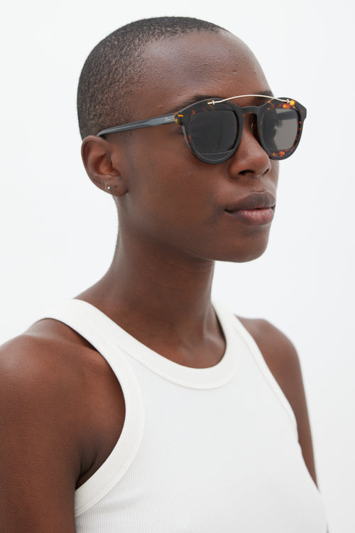 Dior Brown 
Gold Mania 1 Circular Sunglasses