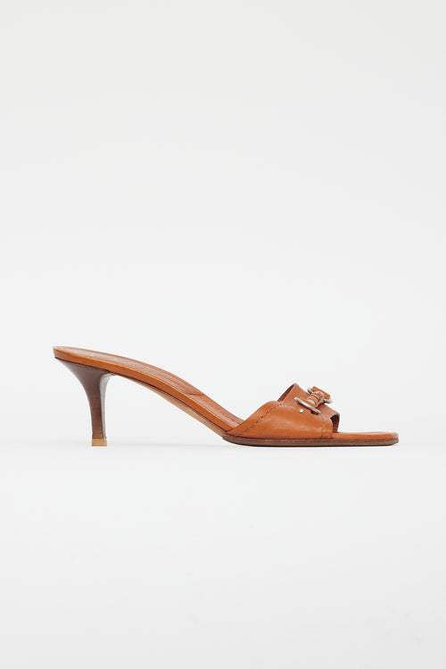 Dior Brown Leather Heeled Sandal