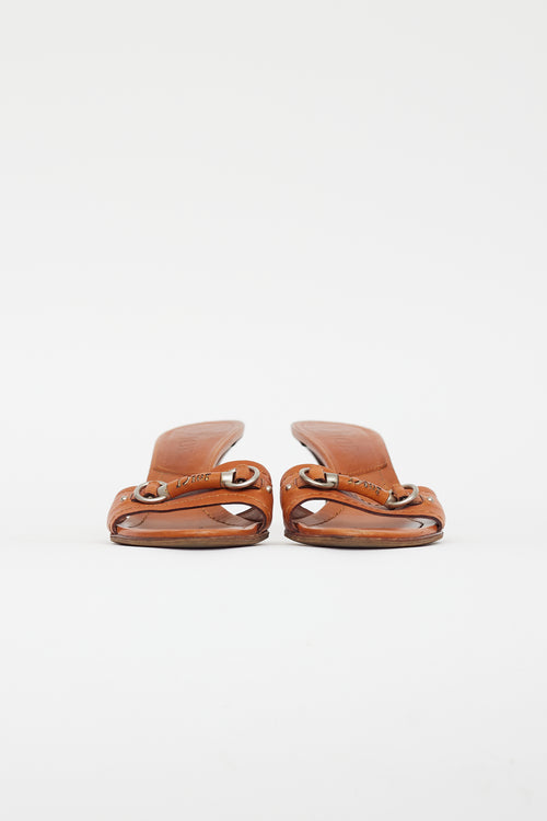 Dior Brown Leather Heeled Sandal