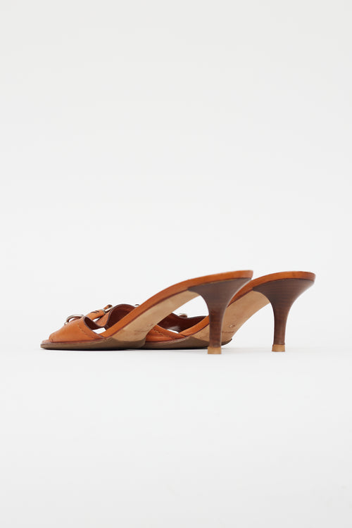 Dior Brown Leather Heeled Sandal