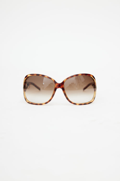 Dior Brown Madrague V08JS Oversized Sunglasses