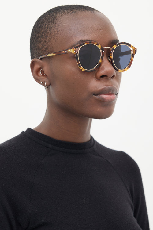 Dior Brown Marbled DiorElliptic Round Sunglasses