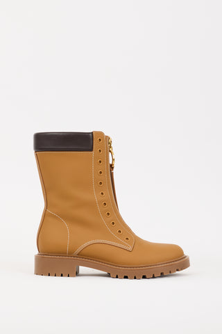 Dior Brown Leather Zipped Boot