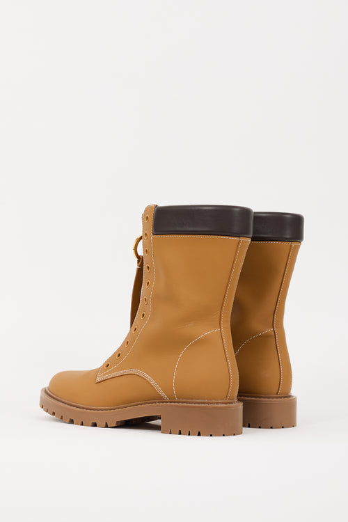 Dior Brown Leather Zipped Boot