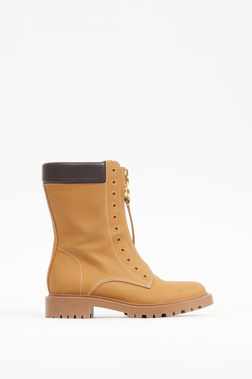 Dior Brown Nubuck Zipped  Boot