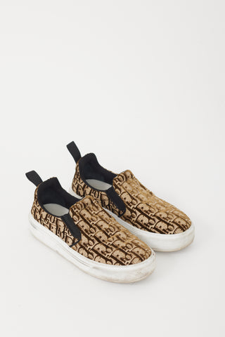 Dior Brown Velvet Oblique Monogram Slip On Sneaker