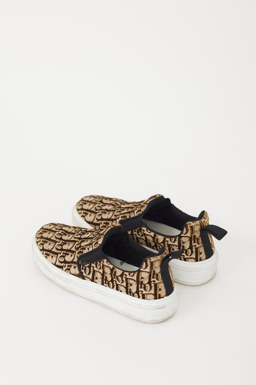 Dior Brown Velvet Oblique Monogram Slip On Sneaker