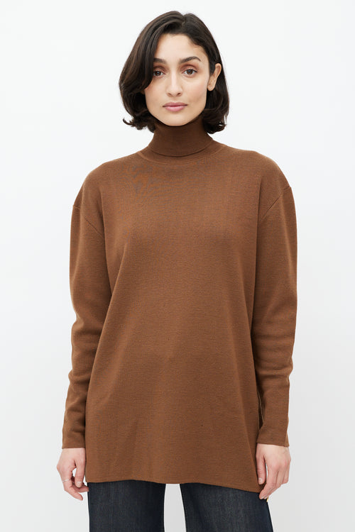 Dior Brown Wool Knit Turtleneck