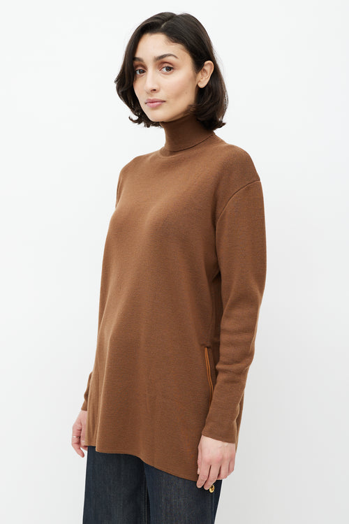 Dior Brown Wool Knit Turtleneck