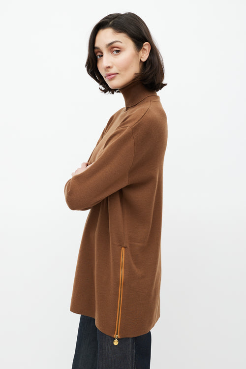 Dior Brown Wool Knit Turtleneck