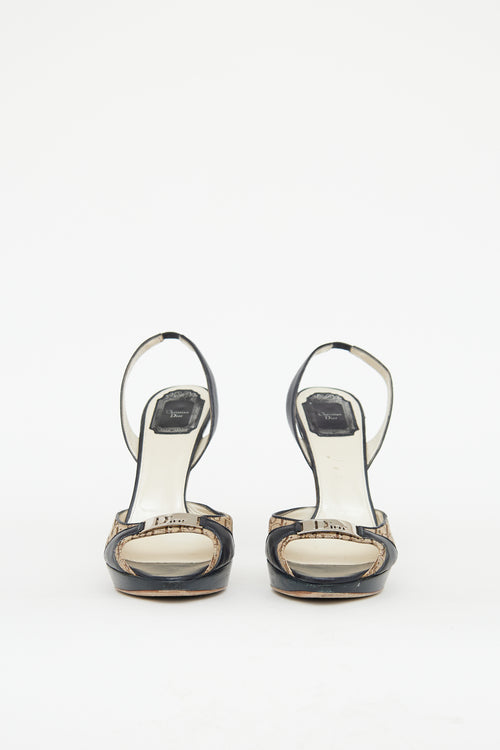 Dior Brown 
Black Monogram Diorissimo Slingback Heel