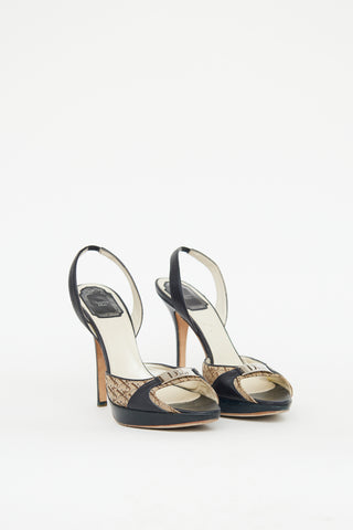 Dior Brown 
Black Monogram Diorissimo Slingback Heel