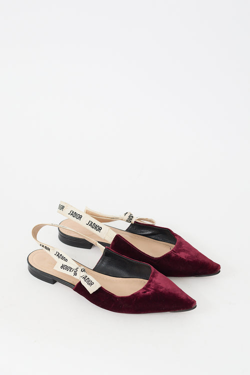 Dior Burgundy 
White Velvet J
Adior Flat