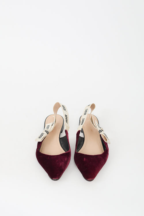 Dior Burgundy 
White Velvet J
Adior Flat