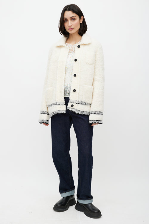 Dior Cream 
Black Caro Ecru Wool Jacket