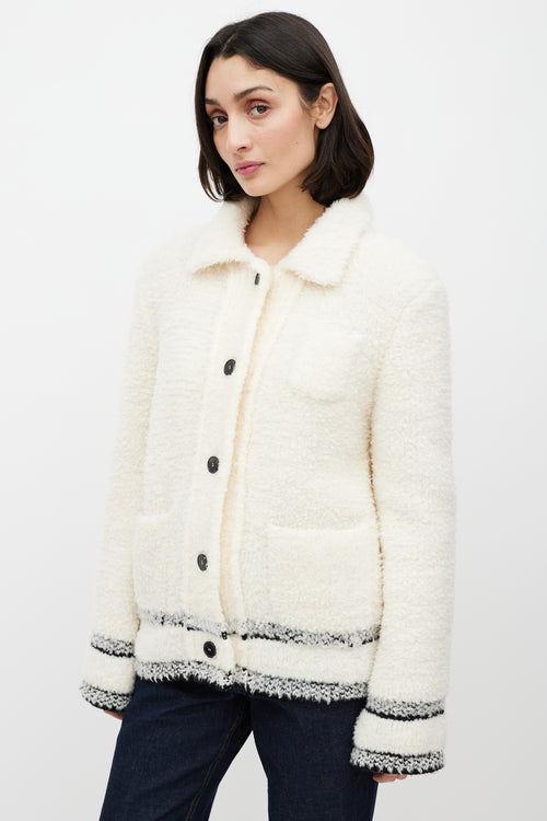 Dior Cream 
Black Caro Ecru Wool Jacket