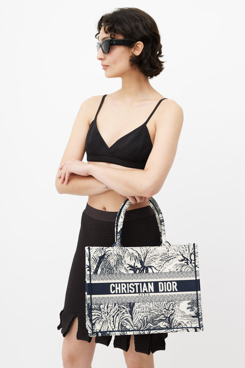 Dior 2021 Cream 
Navy Medium Book Tote