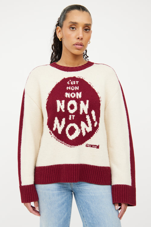 Dior Cream 
Burgundy 
C
est Non
 Sweater