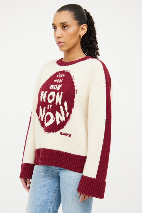 Dior Cream 
Burgundy 
C
est Non
 Sweater