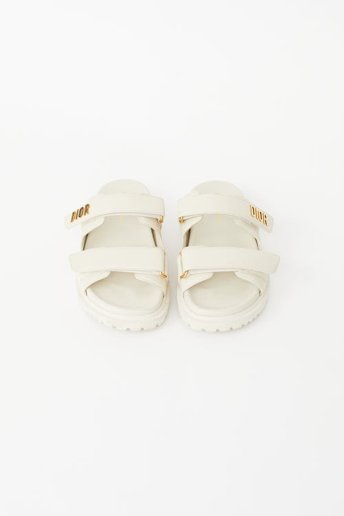 Dior Cream Leather Dioract Slide