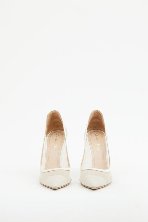 Dior White Mesh D-moi Dot Pump