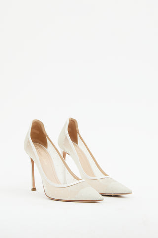 Dior White Mesh D-moi Dot Pump