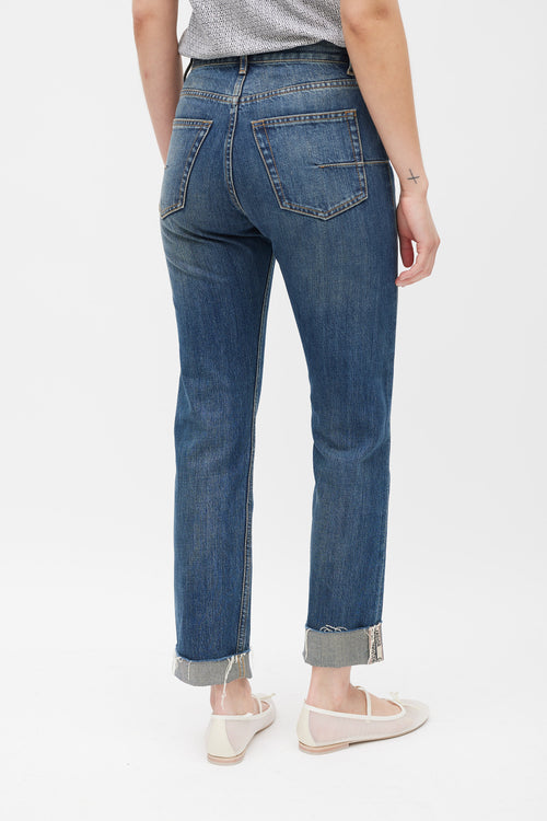 Dior Dark Wash Boyfriend Straight Leg Jeans