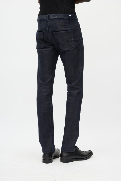 Dior Dark Wash Coated Jeans