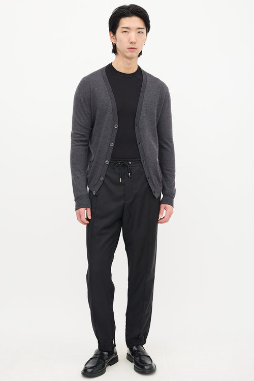 Dior Dark Grey Wool Cardigan