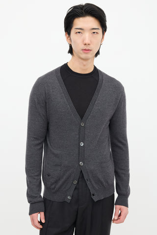 Dior Dark Grey Wool Cardigan