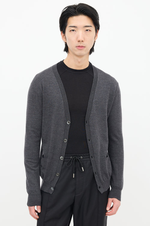 Dior Dark Grey Wool Cardigan