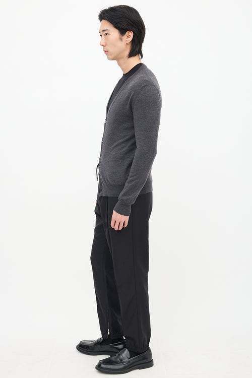 Dior Dark Grey Wool Cardigan