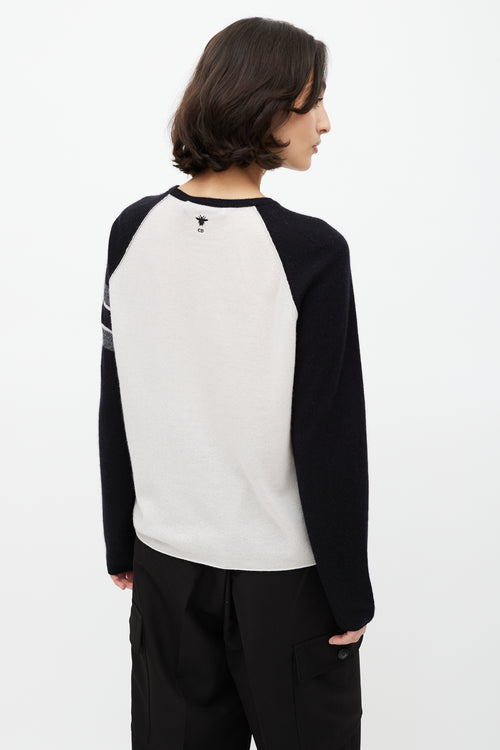 Dior White 
Multicolour Cashmere Lucky Knit Top