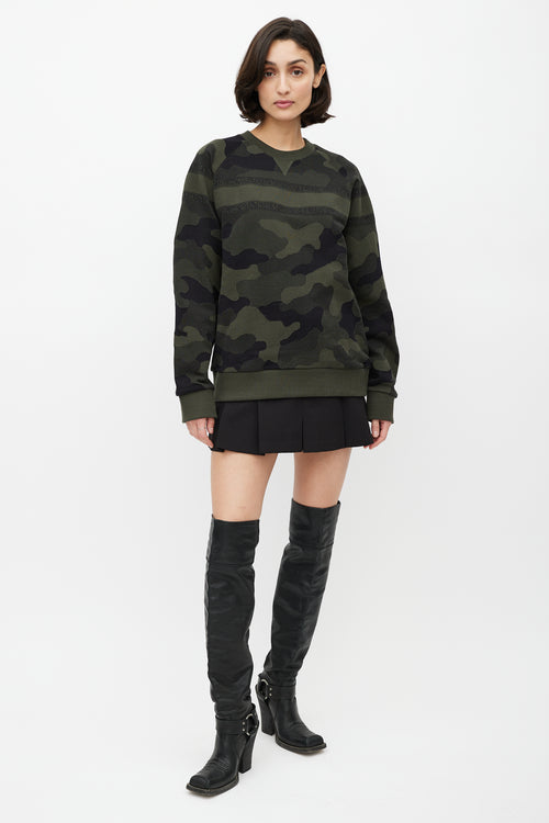 Dior Green 
Black Camo Knit Sweater