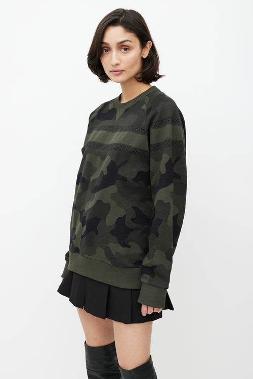 Dior Green 
Black Camo Knit Sweater