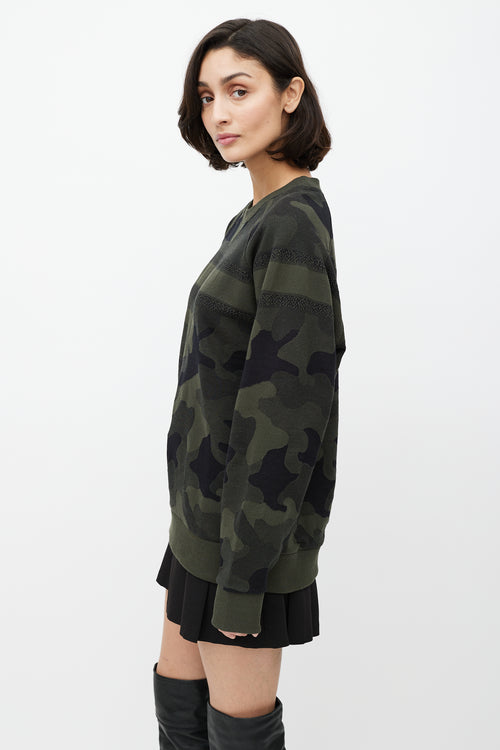 Dior Green 
Black Camo Knit Sweater