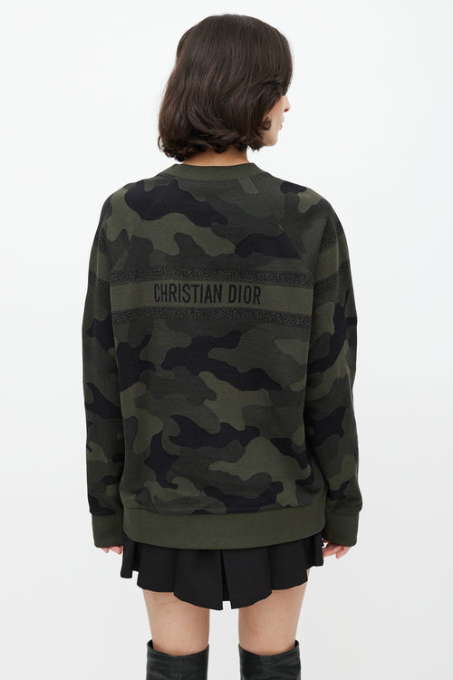 Dior Green 
Black Camo Knit Sweater