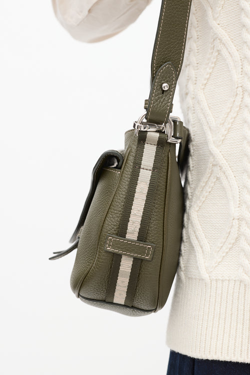 Dior Green Leather Mini Soft Saddle Bag