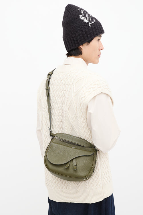 Dior Green Leather Mini Soft Saddle Bag