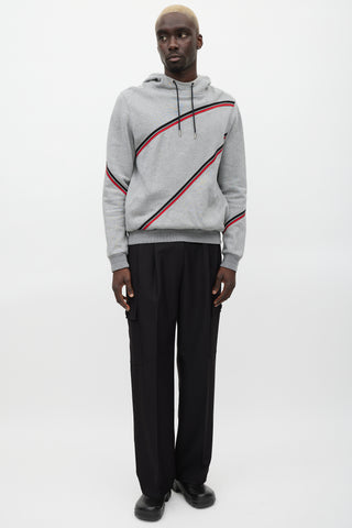 Dior Grey 
Multicolour Striped Hoodie